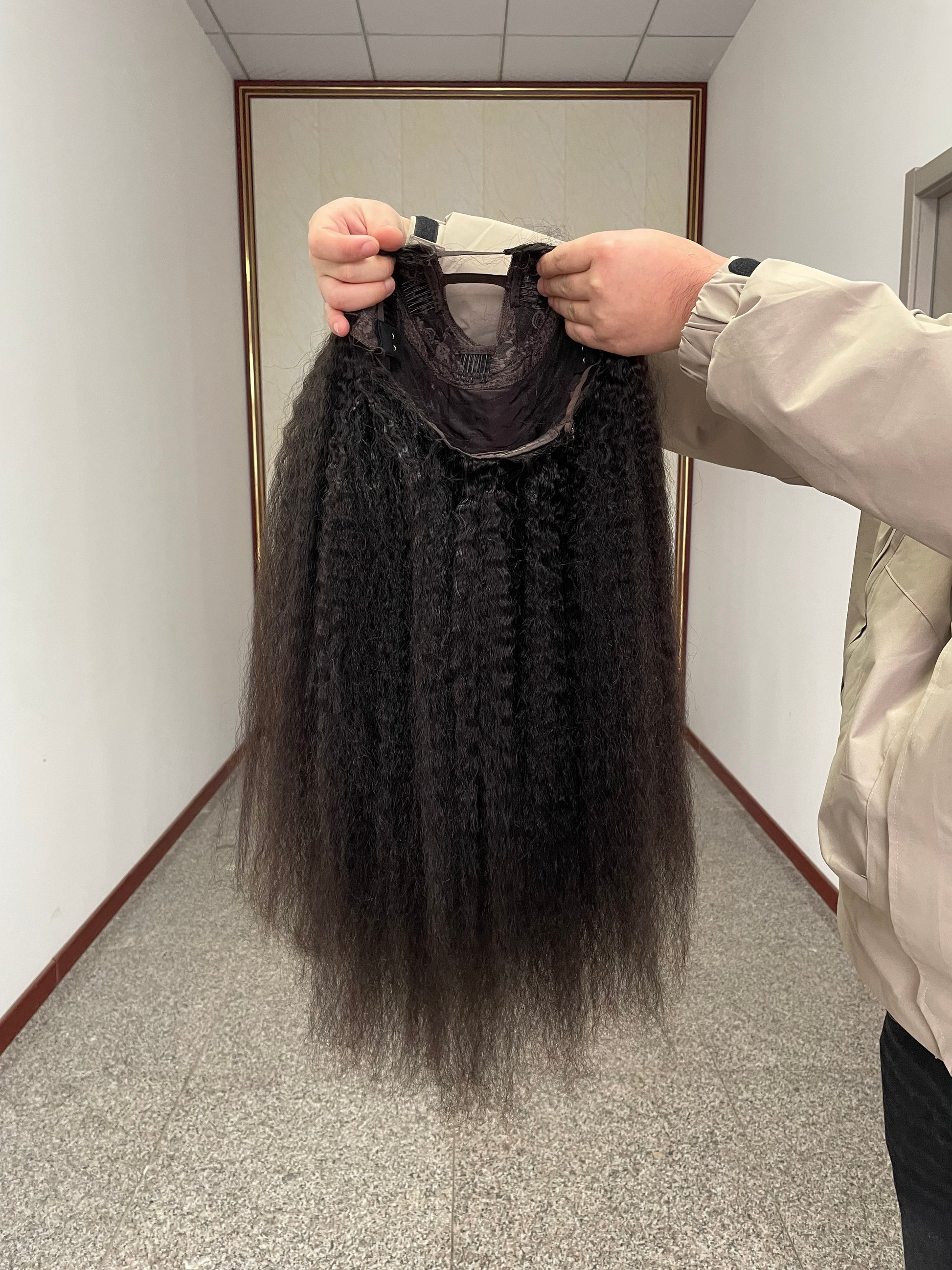 Kinky Straight U Part Wig Raw Human Hair