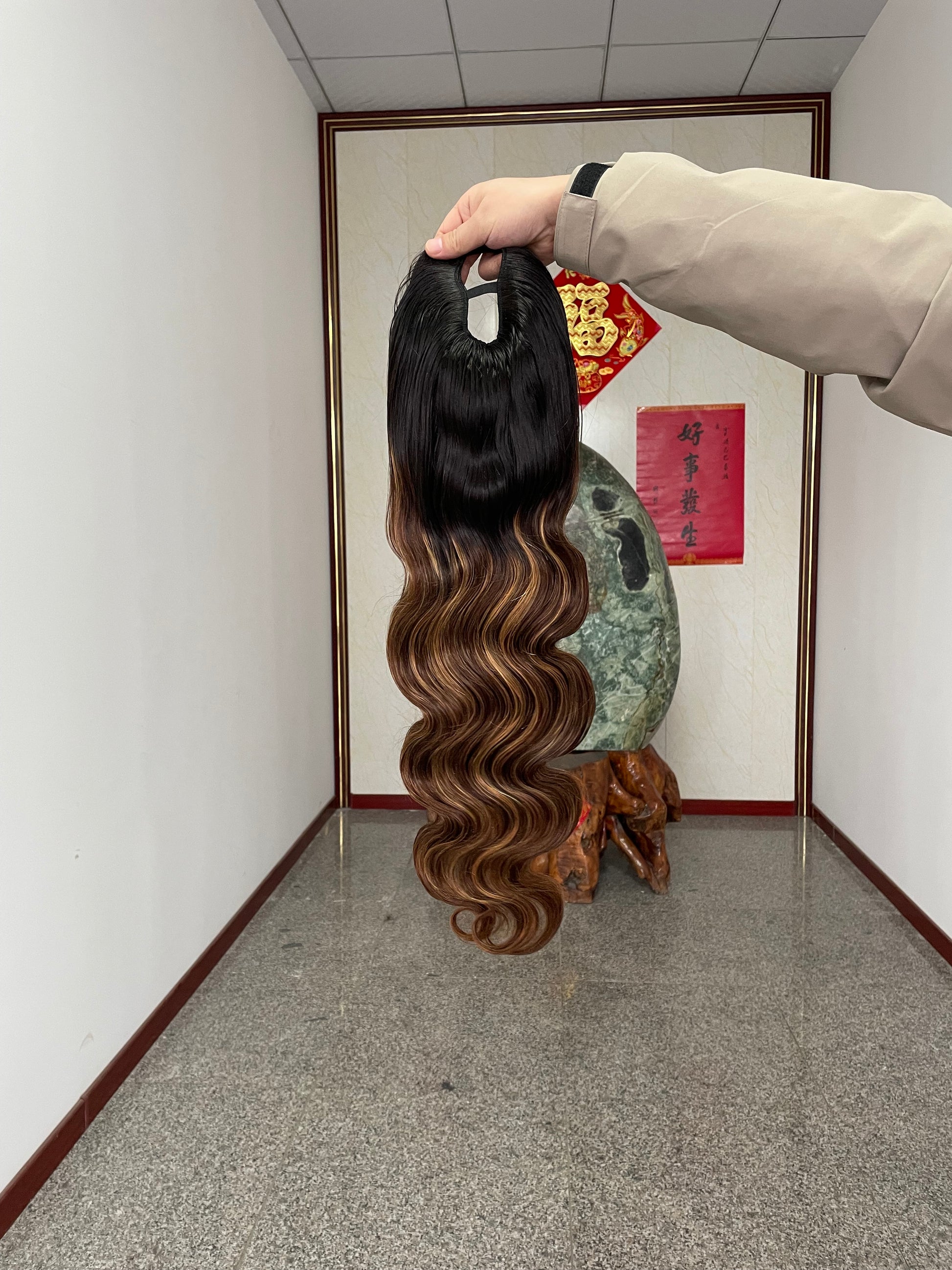 Hightlight Color Body Wave U Part Wig Raw Human Hair